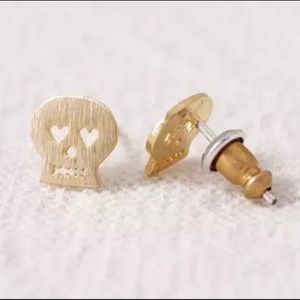 Atelier Sona Gold Skull Earrings